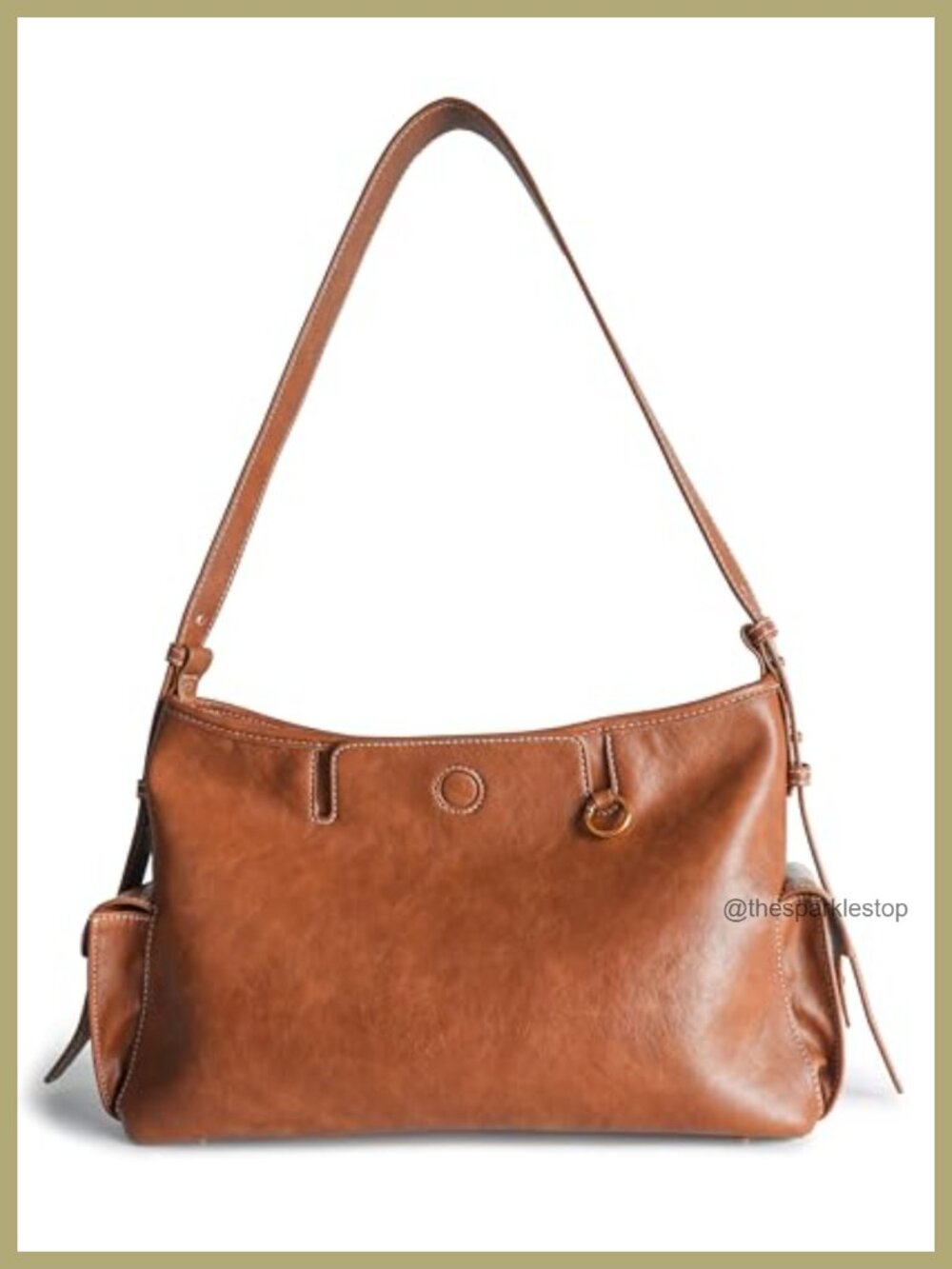 Vintage Faux Leather Hobo Shoulder Bag Slouchy Crossbody Tote
